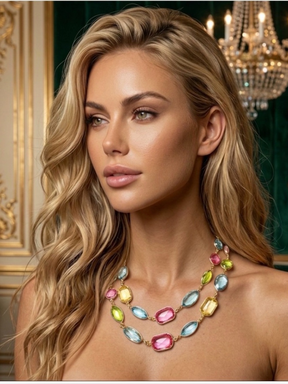 NWT ⚜️💖⚜️ House of Harlow 1960 Multicolor Gemstone Necklace
